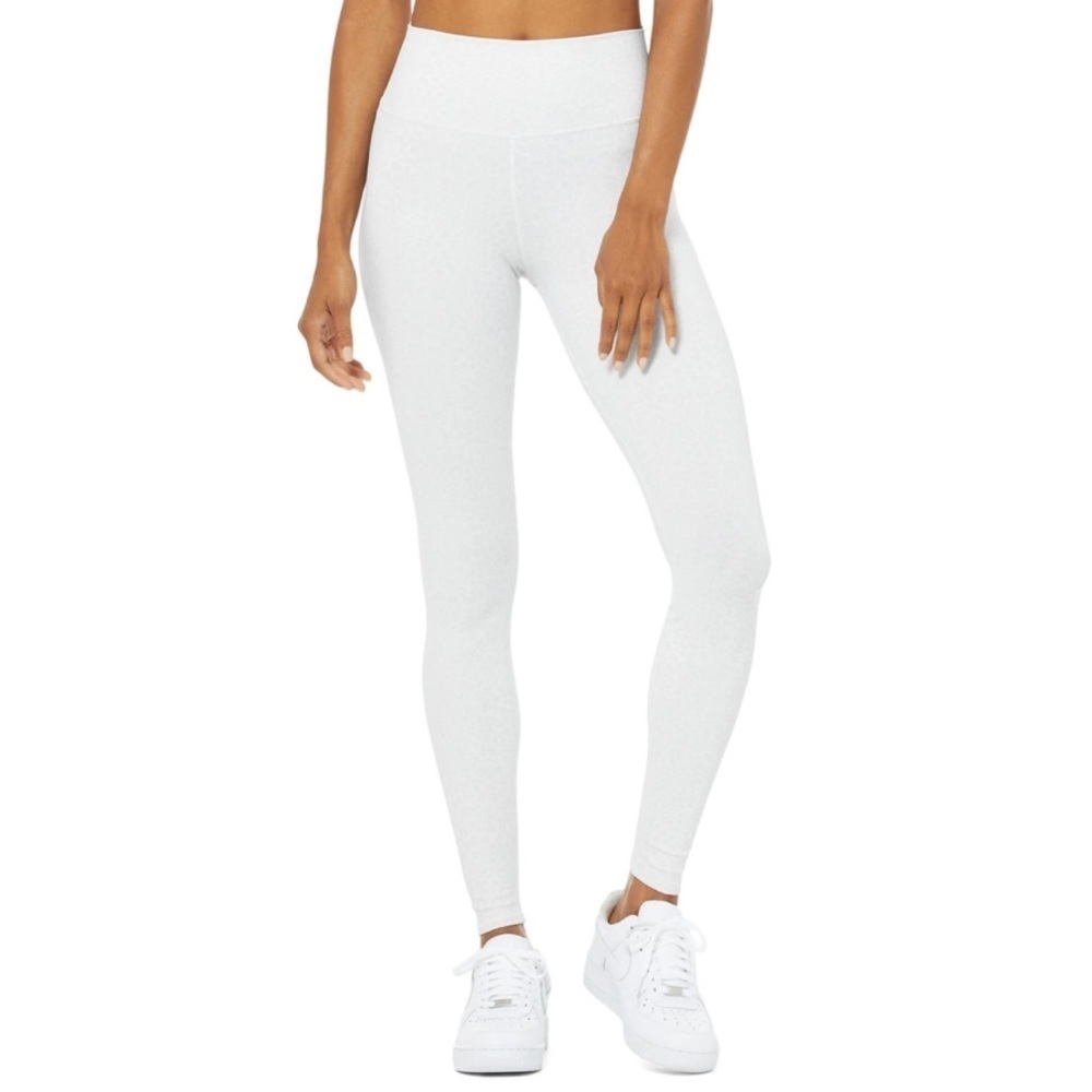 ALO Yoga Vapor Leopard High Waist Ankle Leggings White L NWT